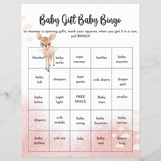 Flyer Oh ciervo Estamos teniendo una ducha de bebé Juego (Frente)