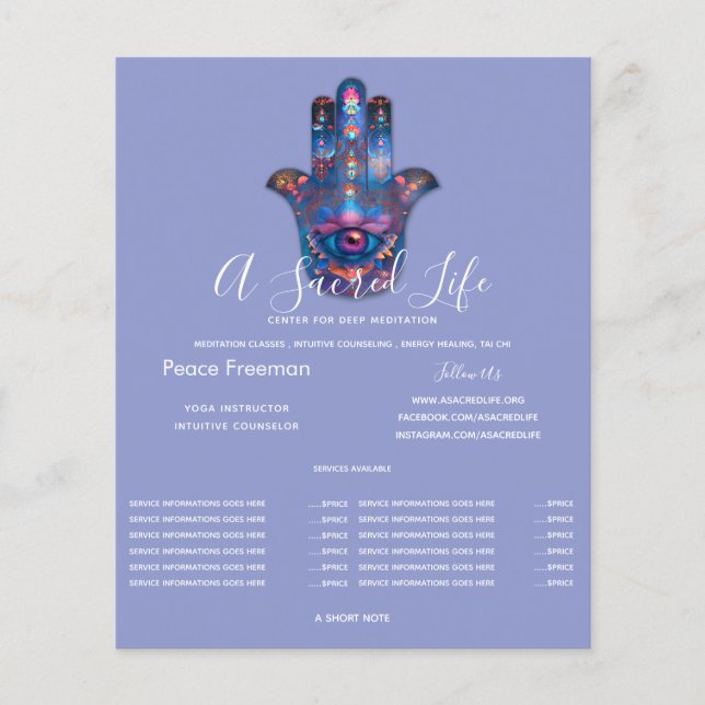 Flyer Ojo de Iluminación | Diseño de Mano Hamsa (Frente)