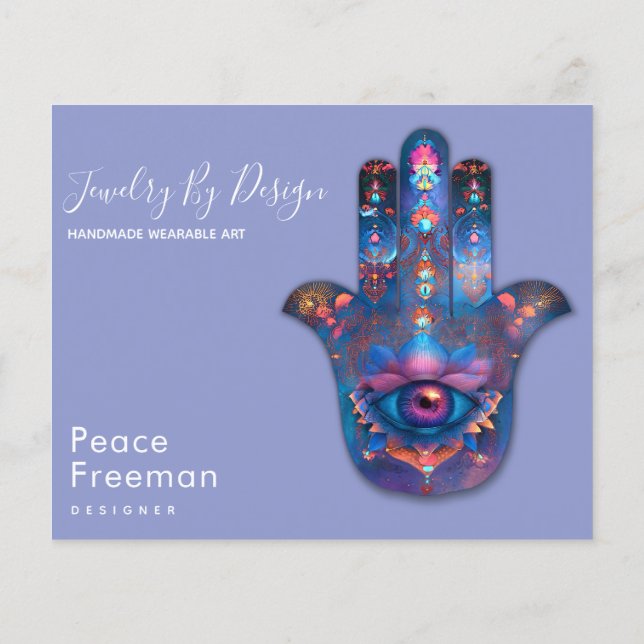 Flyer Ojo de Iluminación | Diseño de Mano Hamsa (Atrás)
