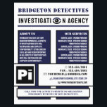 Flyer Ojo Privado Negrita, Investigador de Detective Pri<br><div class="desc">Audaz mirada privada,  detective privado investigador volante por la tienda de tarjetas de visita.</div>