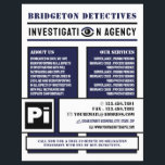 Flyer Ojo Privado Negrita, Investigador de Detective Pri<br><div class="desc">Audaz mirada privada,  detective privado investigador volante por la tienda de tarjetas de visita.</div>