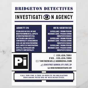 Flyer Ojo Privado Negrita, Investigador de Detective Pri