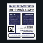 Flyer Ojo Privado Negrita, Investigador de Detective Pri<br><div class="desc">Audaz mirada privada,  detective privado investigador volante por la tienda de tarjetas de visita.</div>