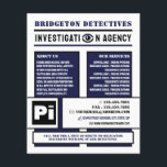 Flyer Ojo Privado Negrita, Investigador de Detective Pri<br><div class="desc">Audaz mirada privada,  detective privado investigador volante por la tienda de tarjetas de visita.</div>