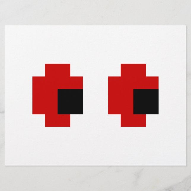 Flyer Ojos rojos fantasmagóricos de 8 bits (Frente)