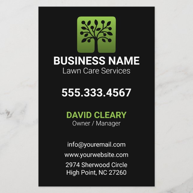 Flyer Ola Verde Cuidado Profesional del Césped de los Ár (Frente)