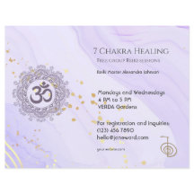 OM Chakra Energy Healer Reiki Purple Horizontal