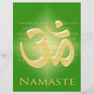 Flyer Om en verde y oro - Namaste