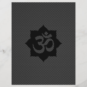 Flyer OM Symbol Lotus Spirituality Yoga in Carbon Fiber
