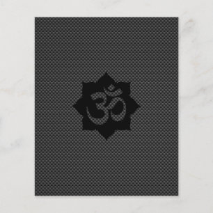 Flyer OM Symbol Lotus Spirituality Yoga in Carbon Fiber