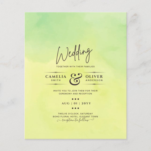 Flyer OMBRE All-in-1 Budget Lemon Wedding (Frente)