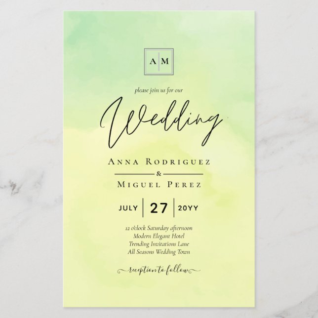 Flyer OMBRE All-in-1 Budget Lemon Wedding (Frente)