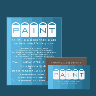 Flyer Ombre Azul, Cubos de Pintura, Pintor & Decorador
