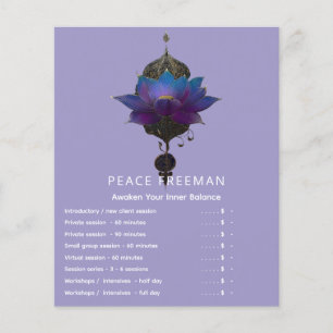 FLYER ORÁCULO VIOLETA EMBLEMA MÍSTICO DEL LOTUS