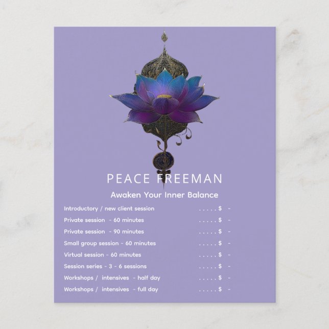 FLYER ORÁCULO VIOLETA | EMBLEMA MÍSTICO DEL LOTUS (Frente)