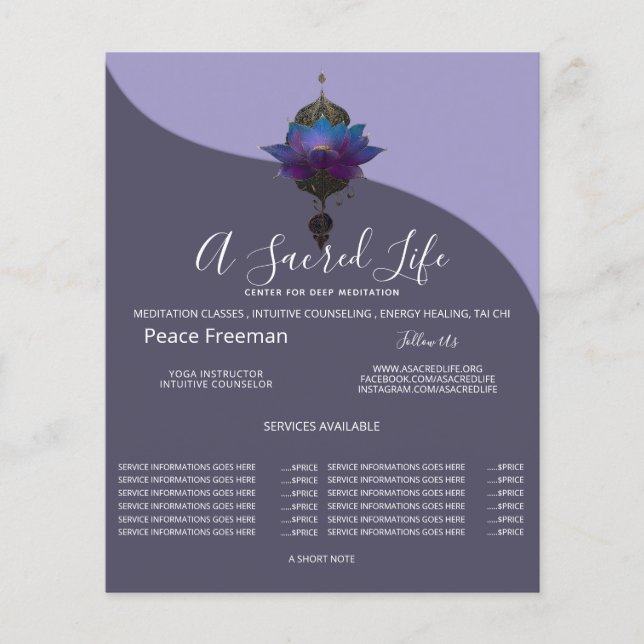 FLYER ORÁCULO VIOLETA | EMBLEMA MÍSTICO DEL LOTUS (Frente)