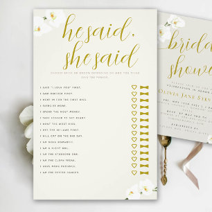 Flyer Orchids Bridal Shower Game Dijo Ivory Ecru