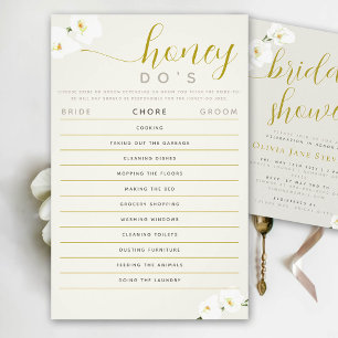 Flyer Orchids Bridal Shower Game Honey Do List Ecru Moda