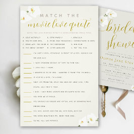 Flyer Orchids Bridal Shower Game Match Movie Citas