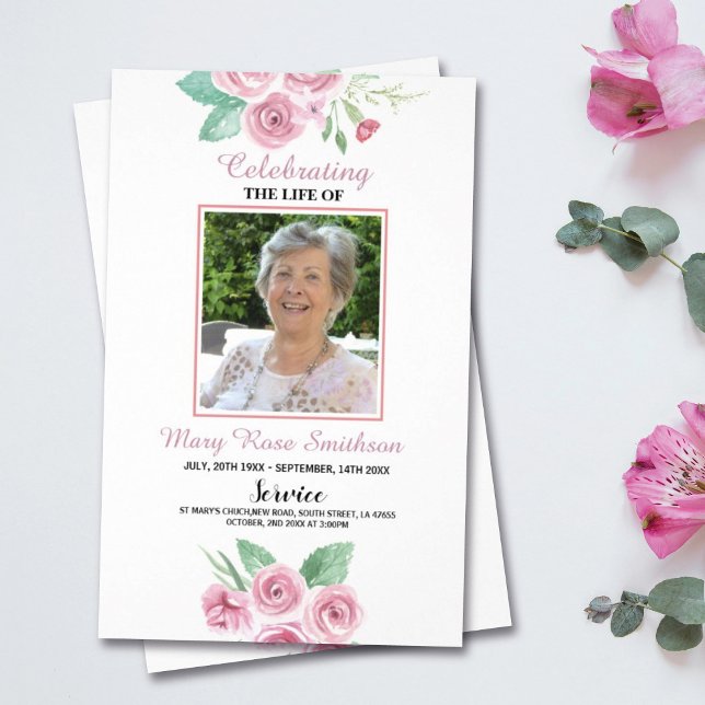 Flyer Orden de Servicio Funeral Rosas Celebración de la  (Subido por el creador)