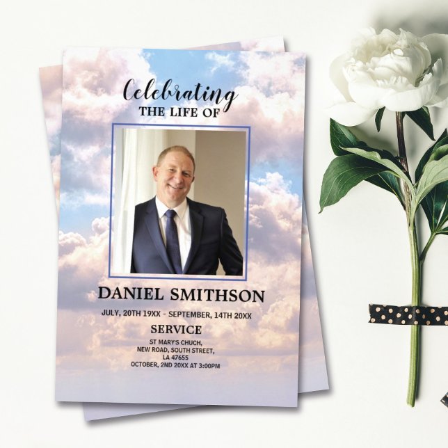 Flyer Orden funeral de servicio que celebra las nubes de (Subido por el creador)