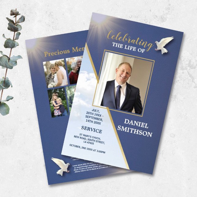 Flyer Orden funeraria de servicio que celebra la vida az (Subido por el creador)
