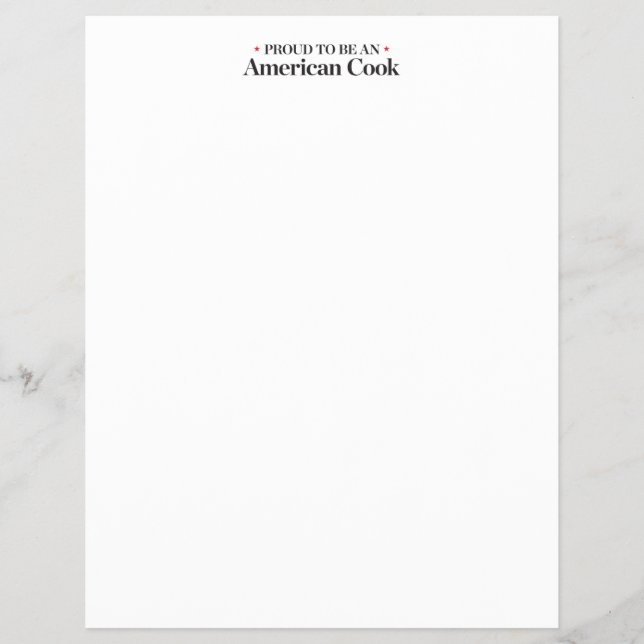 Flyer Orgulloso de ser un cocinero estadounidense (Frente)