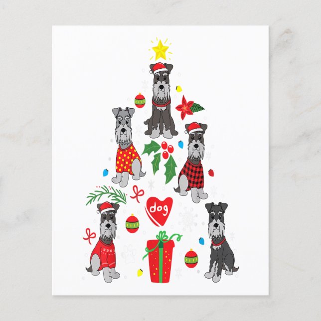Flyer Ornamento del árbol de Navidad Schnauzer Perro Mas (Frente)
