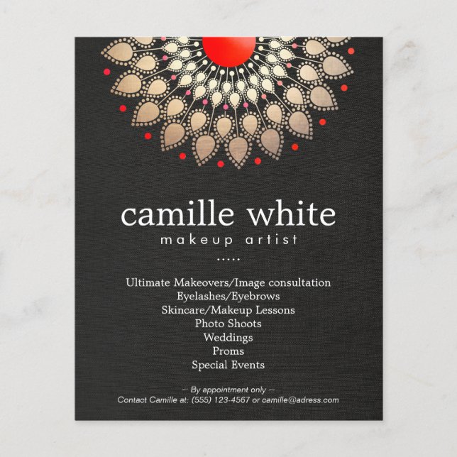 Flyer Oro de artista de maquillaje y aspecto de línea ne (Frente)