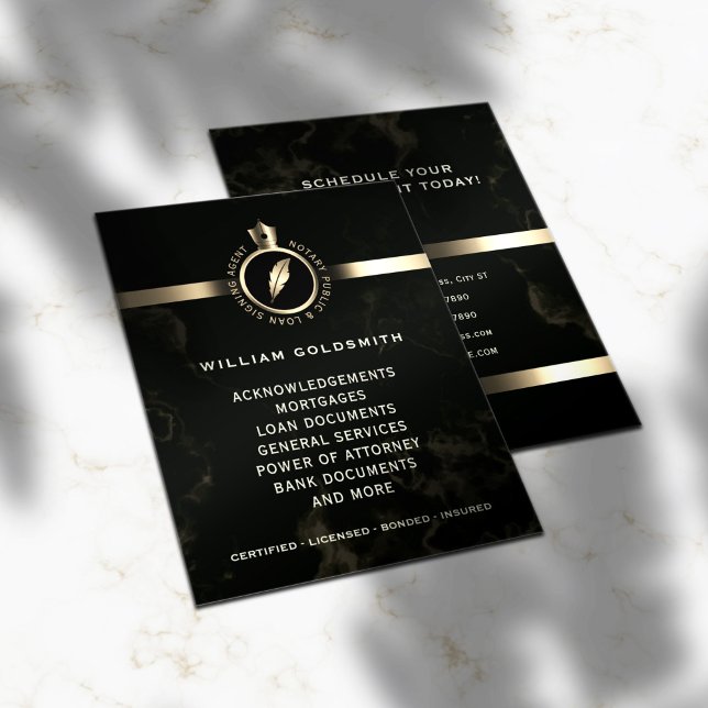 Flyer Oro de lujo y notario de mármol negro (Subido por el creador)