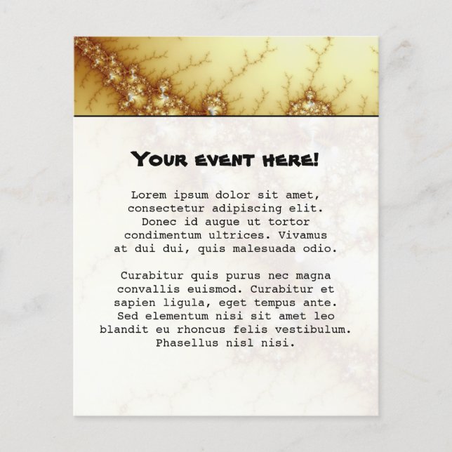 Flyer Oro de Tontos - Arte Fractal (Frente)