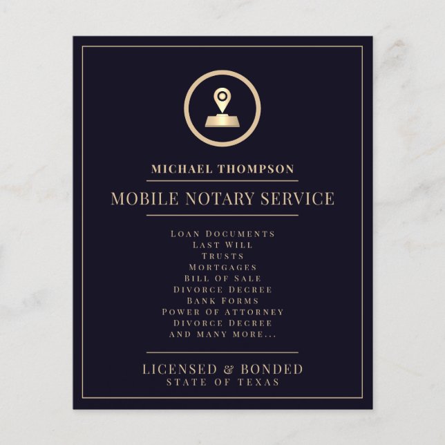 Flyer Oro índigo elegante y profesional  (Frente)