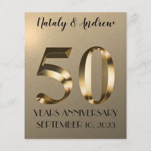 Flyer Oro metálico 50 aniversario Boda