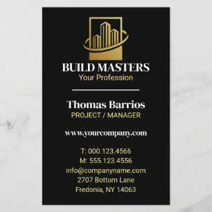 Flyer Oro Negro Constructor Profesional de Construcción