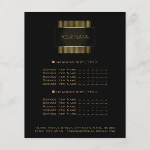 Flyer Oro Negro Nombre Conceptual Minimal Geometría