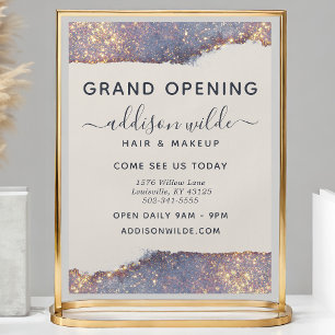 Flyer Oro Purpura Iridescente Glam Glitter Negocios