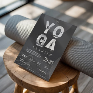 Flyer Oscuro Carbón Gris Negrita Clases modernas de estu