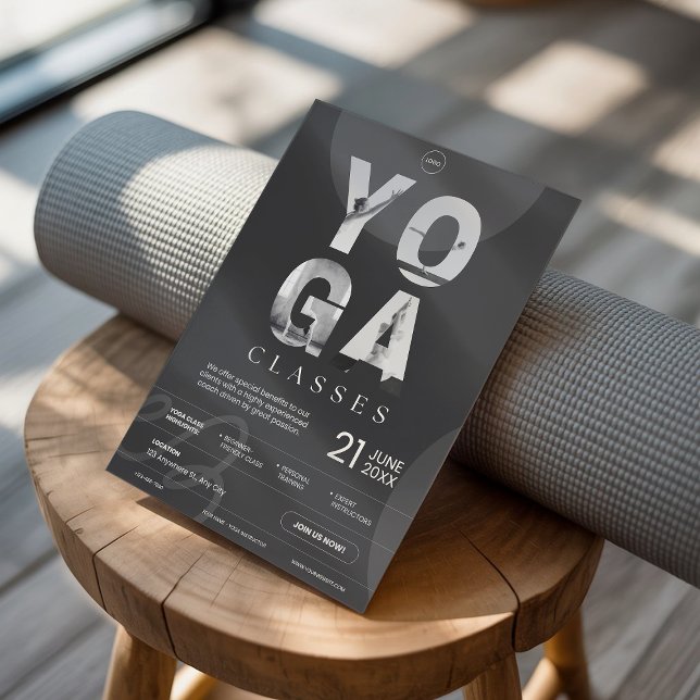 Flyer Oscuro Carbón Gris Negrita Clases modernas de estu (Subido por el creador)