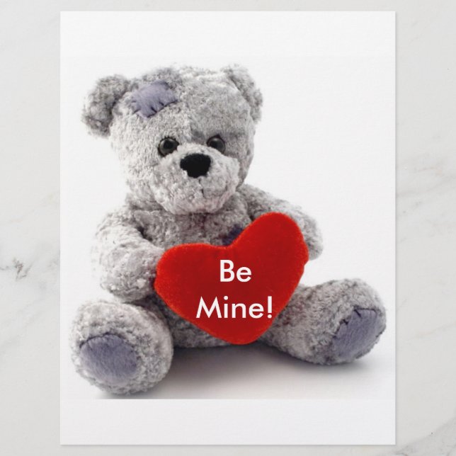 Flyer Oso Gris Con Corazón (Frente)