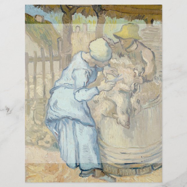 Flyer Ovejas tras Millet por Vincent Van Gogh (Frente)