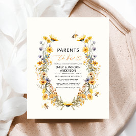 Flyer Padres de Bee Wildflower Couples Baby Shower