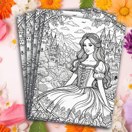 Flyer Página Color Me | Princesa bonito y Castillo