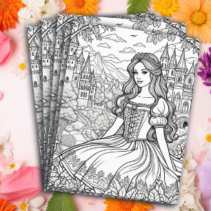 Flyer Página Color Me   Princesa bonito y Castillo