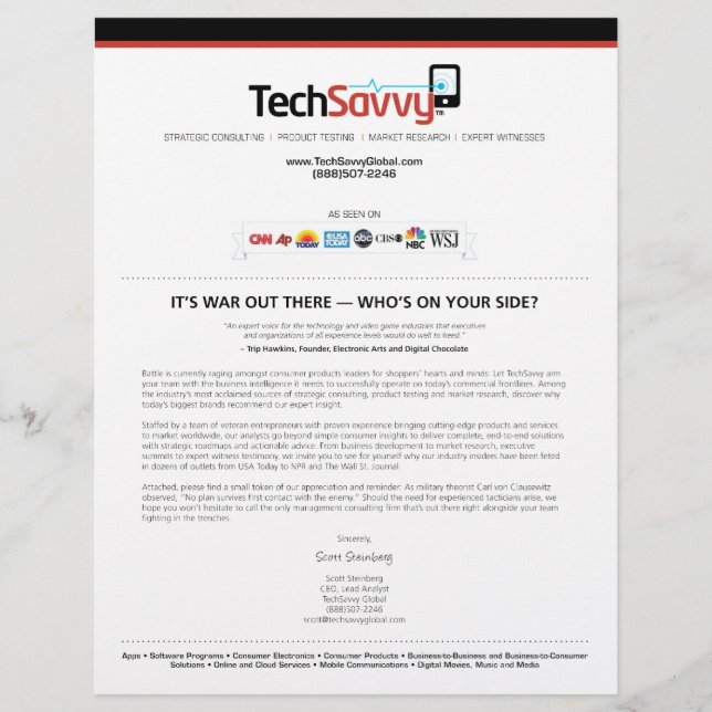Flyer Página de anuncios de TechSavvy (Frente)
