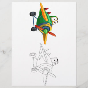 Flyer Página de color de avión de Personalizado corto