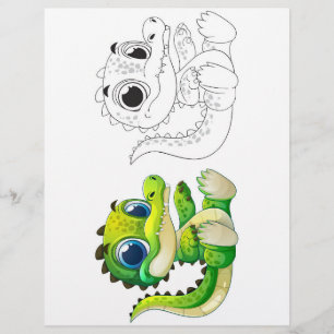 Flyer Página de color de dragón de Personalizado corto