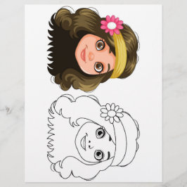 Flyer Página de color de la cabeza de la muñeca Personal