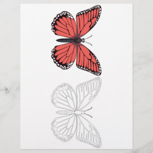 Flyer Página de color de mariposa de Personalizado corto