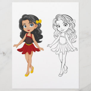 Flyer Página de color de muñecas Personalizados