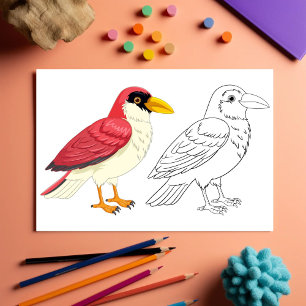 Flyer Página de color de pájaros de Personalizado lindo